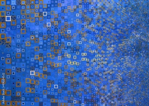 pattern from geometric shapes on blue background