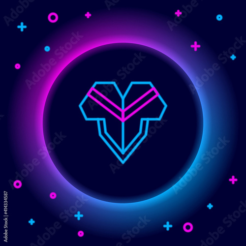 Glowing neon line Traditional mexican poncho clothing icon isolated on black background. Colorful outline concept. Vector.