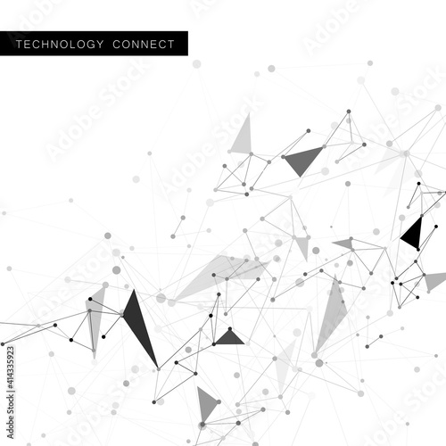 Abstract connection dots lines. Communication science technology background. Vector illustration