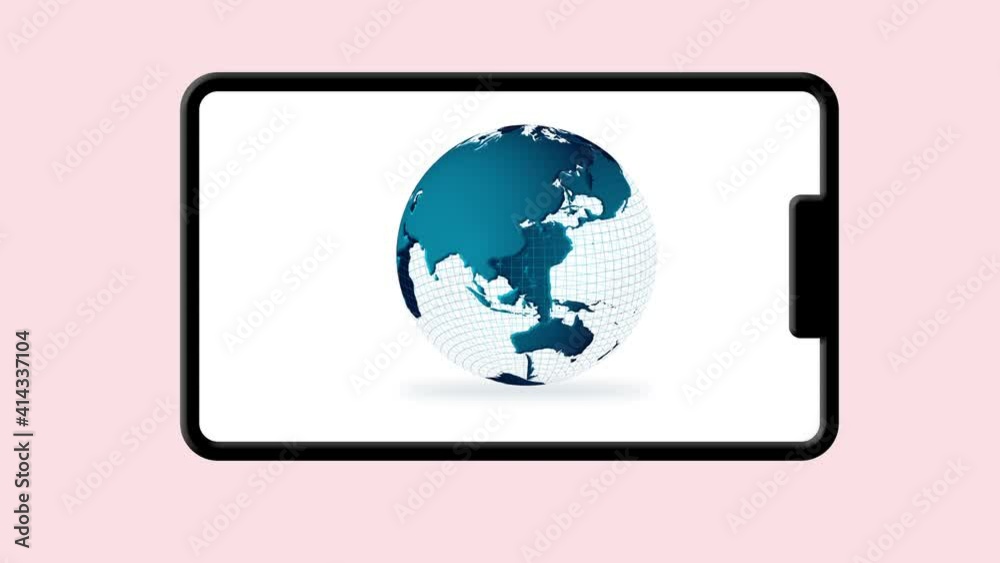globe vector animation -smartphone