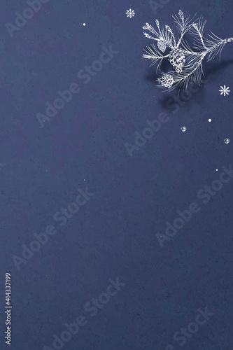 Navy blue winter frame vector