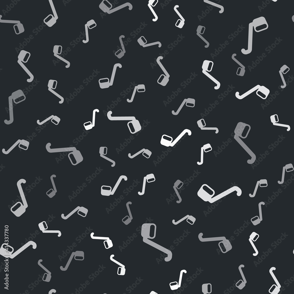 Grey Sauna ladle icon isolated seamless pattern on black background. Vector. Grey Sauna ladle icon isolated seamless pattern on black background. Vector.