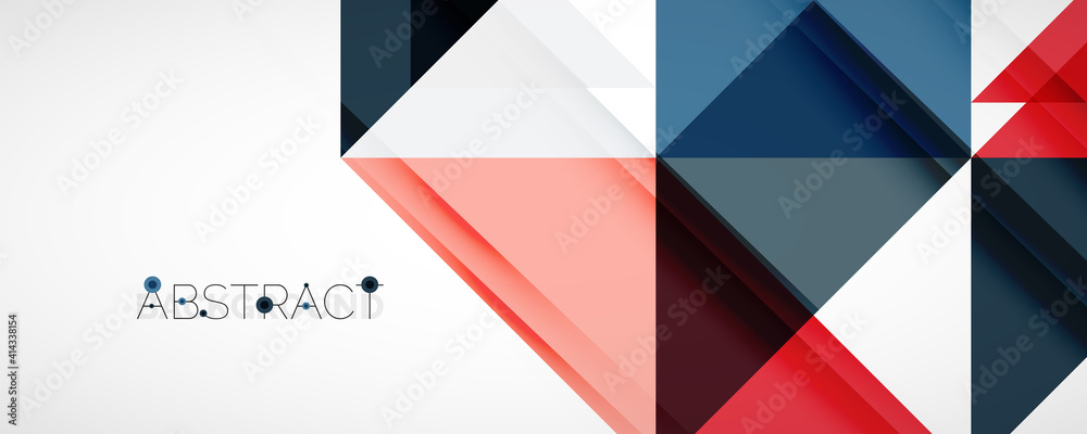 Geometric abstract background. Techno color triangle shapes. Vector illustration for covers, banners, flyers and posters and other designs