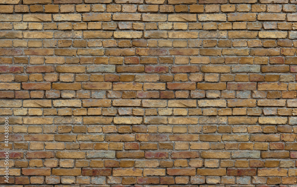 Obraz premium panoramic old red brick wall background