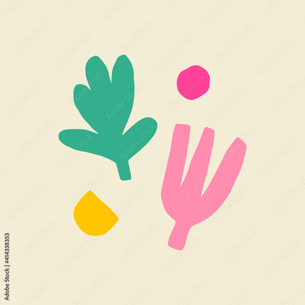 Obraz premium Cute and colorful tropical design elements vector