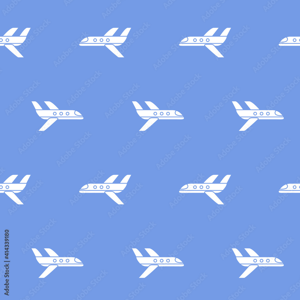 Wrapping paper - Seamless pattern of an airplane in fly for vector graphic design