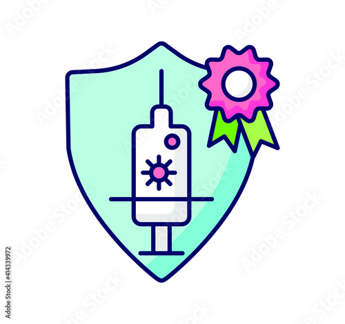 color icon, vaccination, certified vaccine