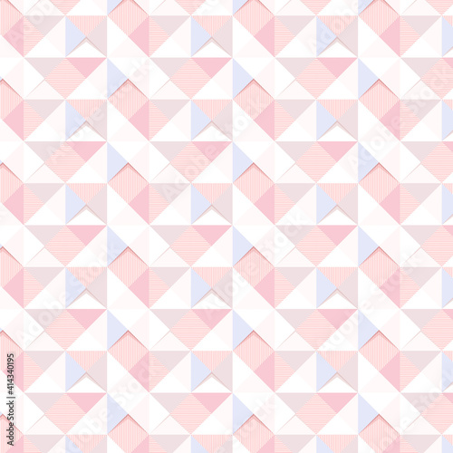 Seamless pink geometric triangle patterned background design resource vector
