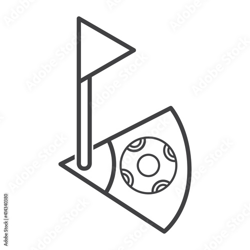 corner kick ilustration design. outline style corner kick icon isolated on white background. ready use vector.