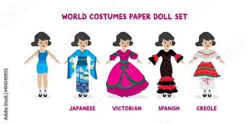 World Costumes Paper Doll Set
