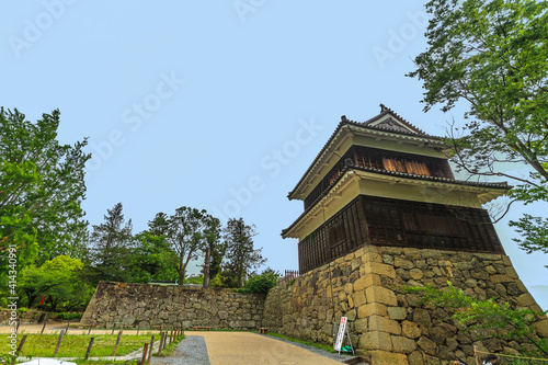 上田城の西櫓と西口虎口跡の風景