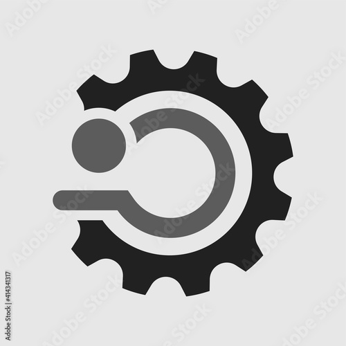 Simple engine logo vector  technology icon design