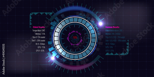 Abstract hud ui virtual sci fi interface background. Vector illustration.