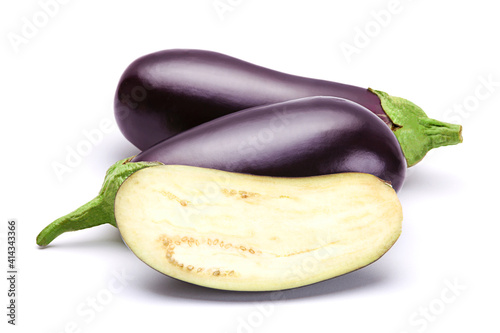 Eggplant vegetable on white