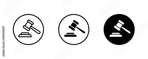 auction Law, lawyer button, vector, sign, symbol, logo, illustration, editable stroke, flat design style isolated on white linear pictogram