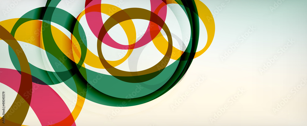 Ring geometric shapes, o letter repetition wallpaper. Abstract background for business or technology presentations, internet posters or web brochure covers