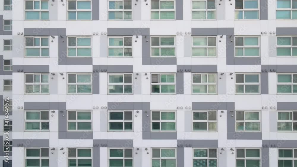 Building of a residential complex close-up, urban geometry. Building of a residential complex close-up, urban geometry.