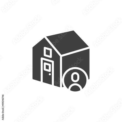 Real estate agent vector icon. filled flat sign for mobile concept and web design. Property manager glyph icon. Symbol, logo illustration. Vector graphics