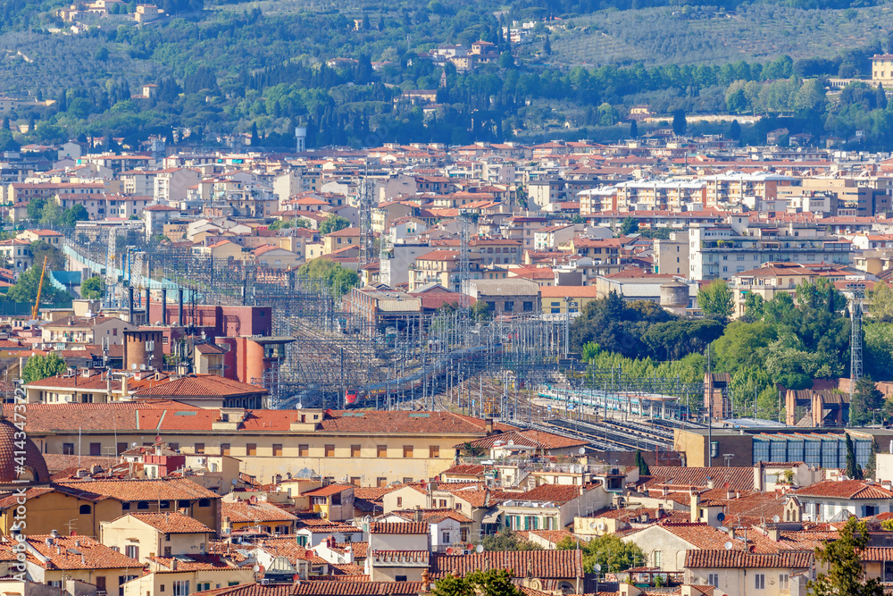 City View of Florence with the railroad