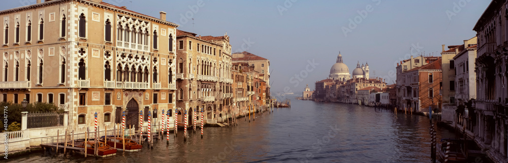 A panoramic view of the Grand Canal in Venice Italy