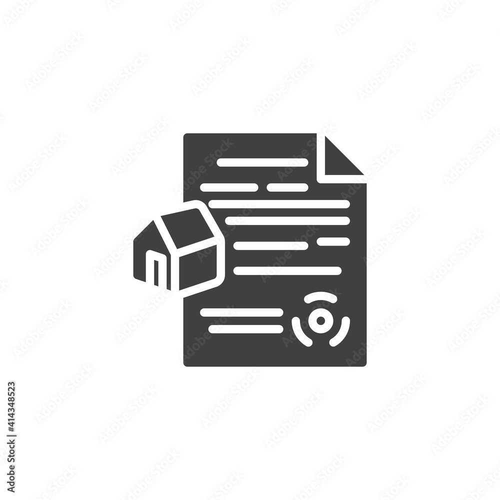 Real Estate Agent Agreement vector icon. filled flat sign for mobile concept and web design. Real estate contract document glyph icon. Symbol, logo illustration. Vector graphics Real Estate Agent Agreement vector icon. filled flat sign for mobile concept and web design. Real estate contract document glyph icon. Symbol, logo illustration. Vector graphics