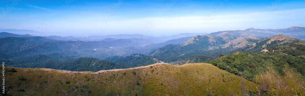 Panorama view from Elephants wars Hill or Noen Chang Suek at Pilok, Thong Pha Phum National Park, Kanchanaburi, Thailand