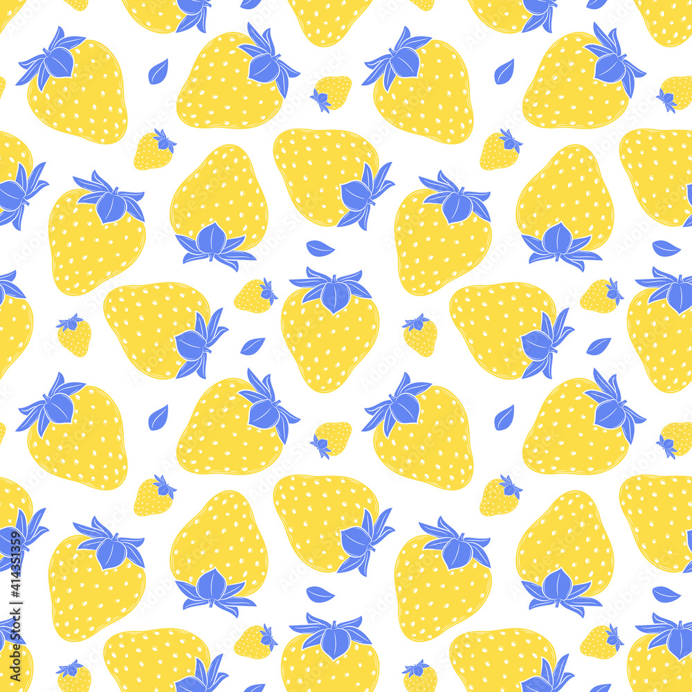 Seamless pattern with strawberries. Simple color summer pattern with berries. Flat elements are isolated. Transparent background. For design of kitchen accessories, clothing, and food packaging. Seamless pattern with strawberries. Simple color summer pattern with berries. Flat elements are isolated. Transparent background. For design of kitchen accessories, clothing, and food packaging.