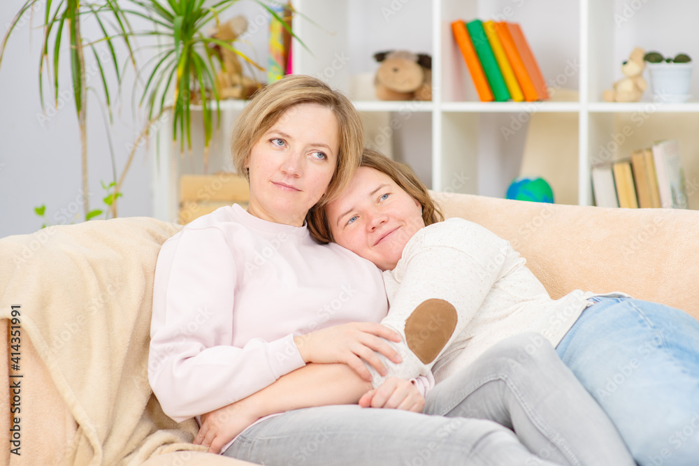 Sweet tender indoor shot of happy homosexual couple hugging . People and relationship Sweet tender indoor shot of happy homosexual couple hugging . People and relationship