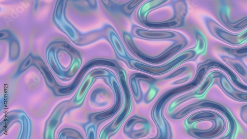3D abstract animation . Smooth liquid shape. Trendy Colorful Fluid Abstraction Flow. Motion design element. 3D render. Seamless loop.
