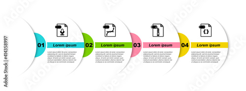 Set line OGG file document, SVG, ZIP and CSS. Business infographic template. Vector.