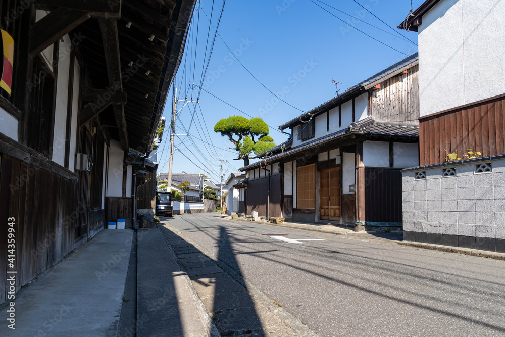 street of old town in Fukuoka prefecture, JAPAN. 