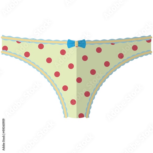 Girl fabric panties undies vector isolated on white