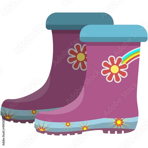 Vector kids gumboots isolated on white background