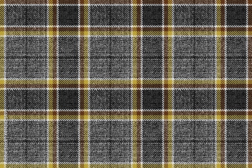 pale yellow and brown on grungy ragged gray fabric texture of traditional gingham repeatable checkered ornament for coat, plaid, tablecloths, shirts, clothes, dresses, tartan