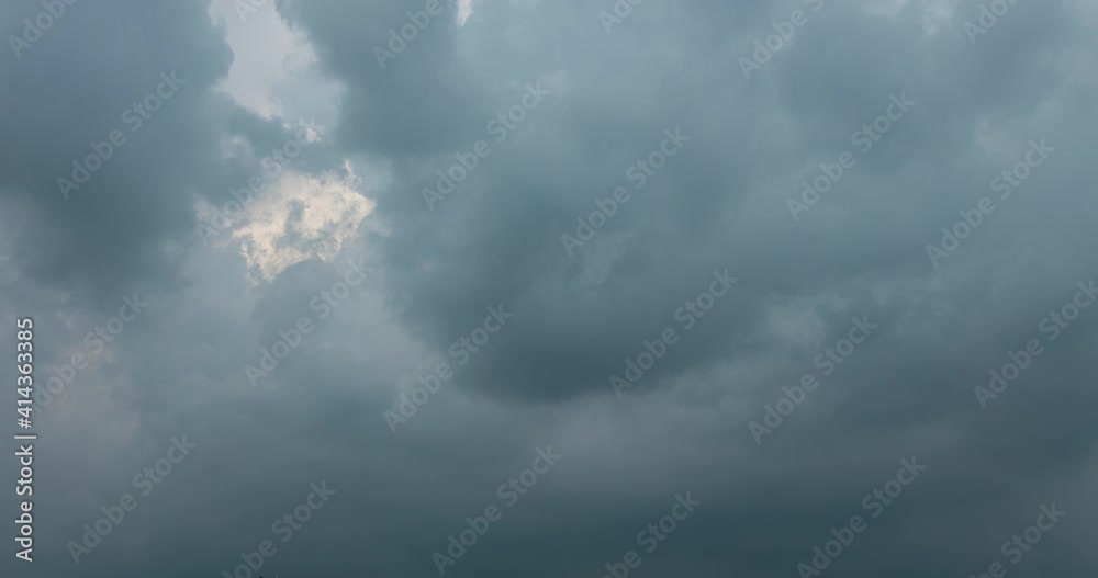 Stormy sky with dark rain clouds. 4K time lapse looking up to the black fast moving rain cloud. Cloudscape dramatic grey heaven while the thunderstorm is coming. View up in moving cloud cluster Stormy sky with dark rain clouds. 4K time lapse looking up to the black fast moving rain cloud. Cloudscape dramatic grey heaven while the thunderstorm is coming. View up in moving cloud cluster