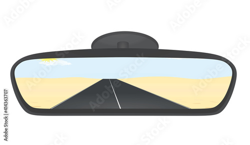 Car rear view mirror. vector illustration