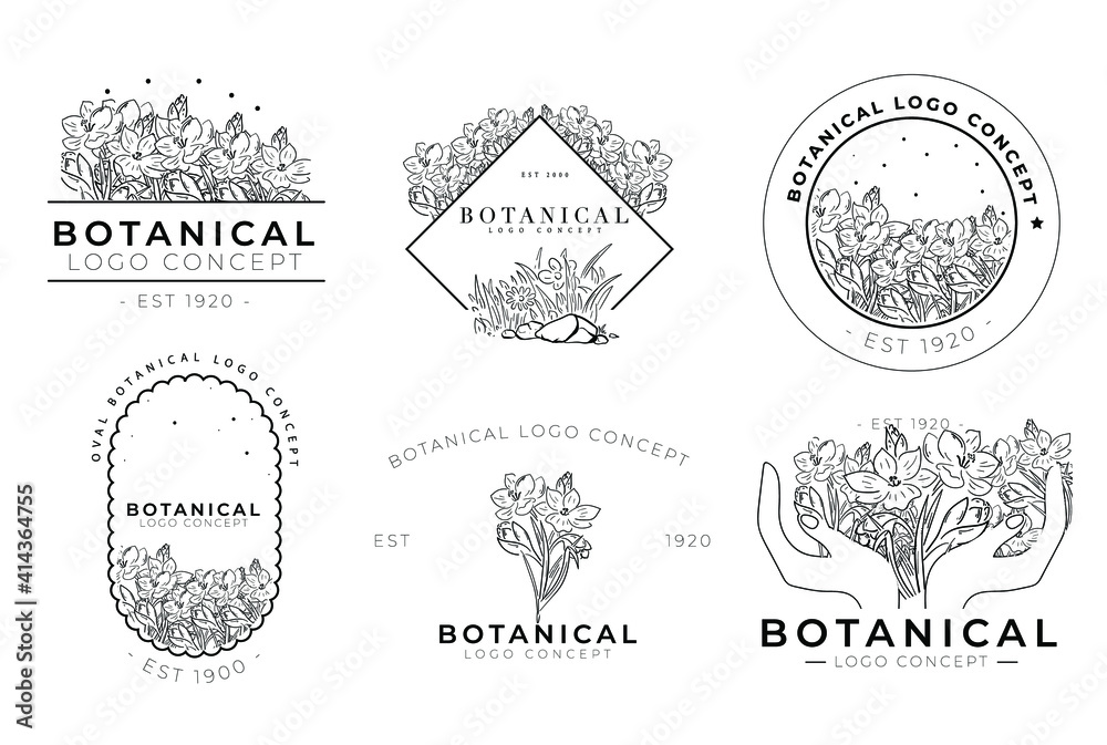 modern linear graceful symbolic feminine vector organic creative flower logo