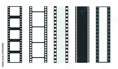 Cinema strip templates. Negative and strip, media filmstrip. Film roll vector, film 35mm, slide 