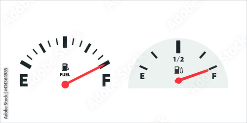 Fuel full gauge icon. Gasoline indicator. Fuel indicator. Vector illustration
