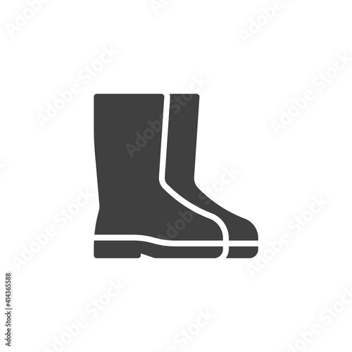 Rubber boots vector icon. filled flat sign for mobile concept and web design. Safety boots glyph icon. Symbol, logo illustration. Vector graphics