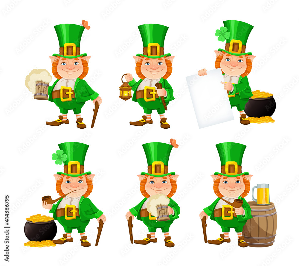 Happy St Patrick's day. Cheerful leprechaun Happy St Patrick's day. Cheerful leprechaun