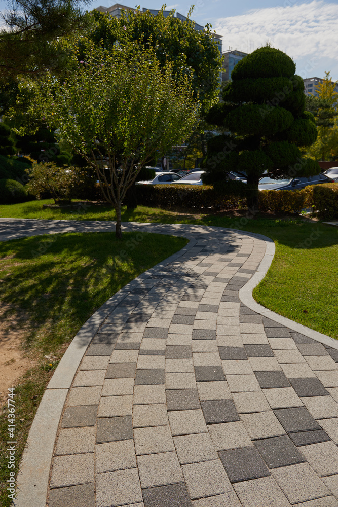 Fototapeta premium South Korea, attractions, architecture and parks of Suwon City