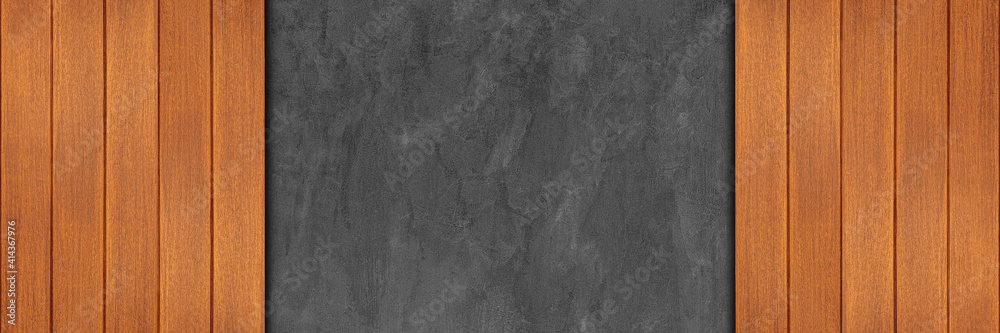 Naklejka premium horizontal wood and cement background