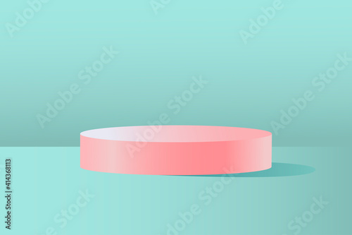 3d Stage background minimal scene. Stage background vector 3d rendering with podium. stage to show  products. Stage showcase on pedestal modern 3d studio pink platform