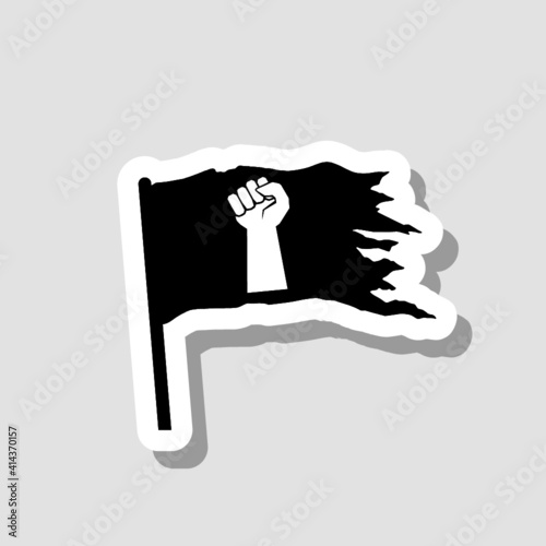 Protest flag sticker icon