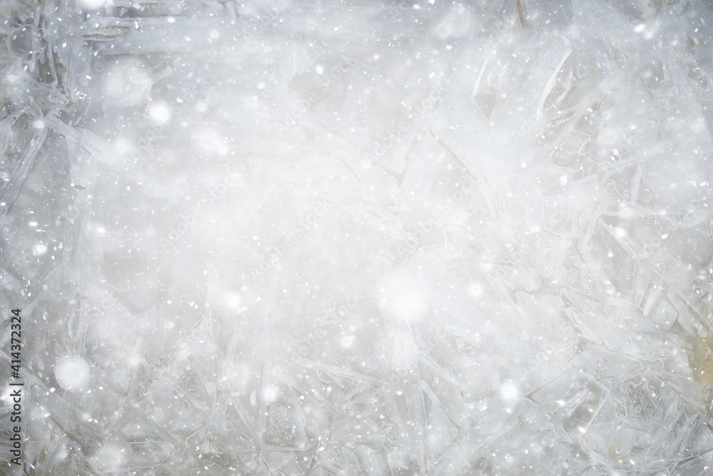 Fototapeta premium snow ice soft white background, blurred winter wallpaper blank