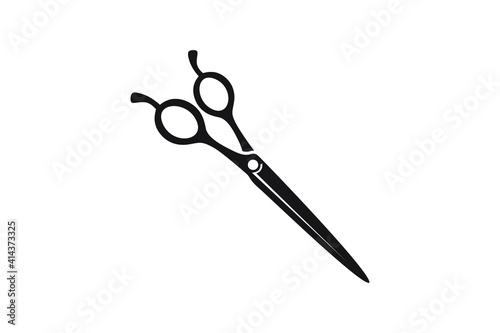 Scissors icon vector illustration. Utensil or hairdresser logo symbol.