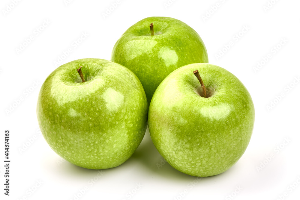 Granny smith apples, isolated on white background