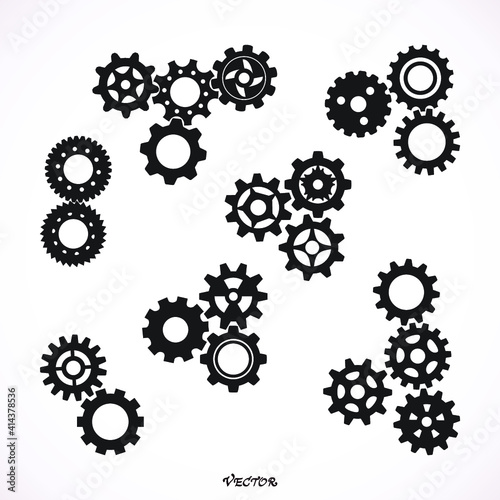 Abstract vector cogs - gears on white background