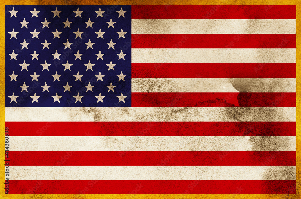 Naklejka premium Grunge USA Flag background texture